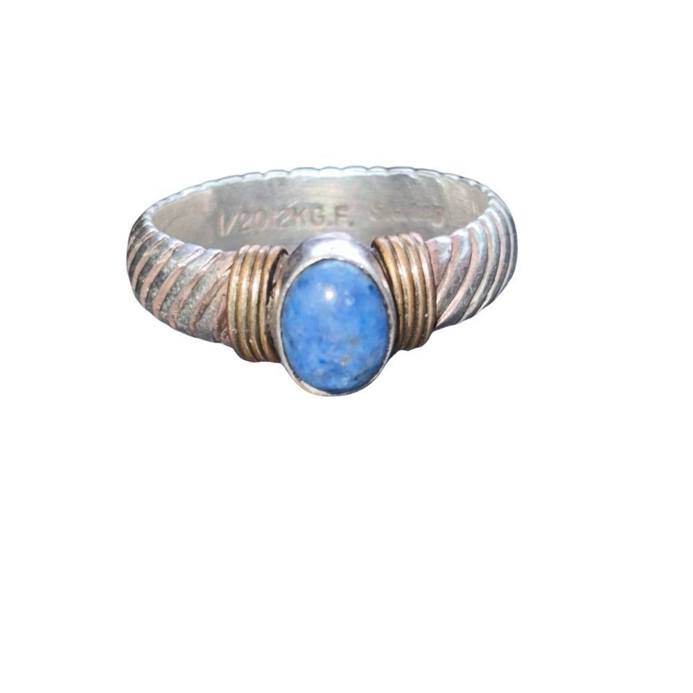 Vintage Sterling 12K Blue Kyanite Twisted Rope Ring size 8 - Picture 13 of 13